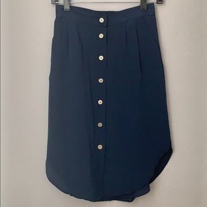 Silk Madewell button front midi skirt